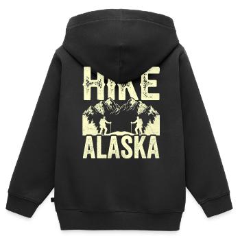Wanderungen In Alaska Wandern Wanderung Wanderer - Kinder Premium Organic Zip Hoodie - Schwarz - Hinten - AI Model Kid Male (0cm)