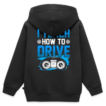 Ich Bringe Das Fahren Bei Fahrlehrer Fahrschule - Kinder Premium Organic Zip Hoodie - Schwarz - Hinten - AI Model Kid Male (0cm)