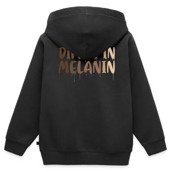 Eingetaucht In Melanin Für Den Stolz - Kinder Premium Organic Zip Hoodie - Schwarz - Hinten - AI Model Kid Male (0cm)