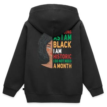 Solange Ich Schwarz Bin, Bin Ich Historisch - Kinder Premium Organic Zip Hoodie - Schwarz - Hinten - AI Model Kid Male (0cm)