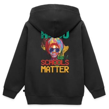 Hbcu Schulen Sind Wichtig Für Pride Afroamerikaner - Kinder Premium Organic Zip Hoodie - Schwarz - Hinten - AI Model Kid Male (0cm)