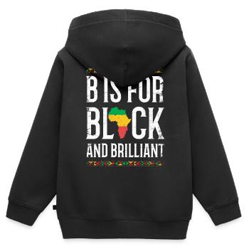 B Steht Für Schwarz Und Brillant Für Pride African - Kinder Premium Organic Zip Hoodie - Schwarz - Hinten - AI Model Kid Male (0cm)