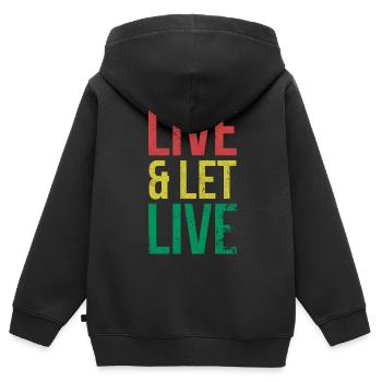 Leben & Leben Lassen Für Den Stolz Afroamerikaner - Kinder Premium Organic Zip Hoodie - Schwarz - Hinten - AI Model Kid Male (0cm)