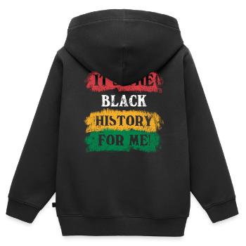 Es Ist Die Schwarze Geschichte Für Mich Für Pride - Kinder Premium Organic Zip Hoodie - Schwarz - Hinten - AI Model Kid Male (0cm)