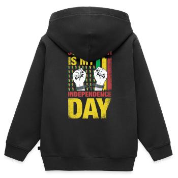 Juneteenth Ist Mein Unabhängigkeitstag Für Stolz - Kinder Premium Organic Zip Hoodie - Schwarz - Hinten - AI Model Kid Male (0cm)