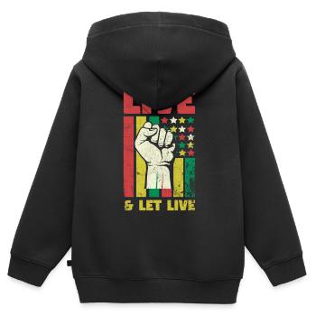 Leben & Leben Lassen Für Den Stolz Afroamerikaner - Kinder Premium Organic Zip Hoodie - Schwarz - Hinten - AI Model Kid Male (0cm)