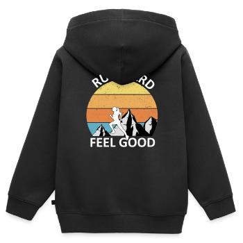 Trail Running - Kinder Premium Organic Zip Hoodie - Schwarz - Hinten - AI Model Kid Male (0cm)