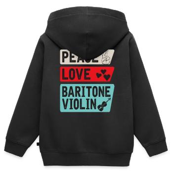 Baritone Violin Instrument Orchestra - Kinder Premium Organic Zip Hoodie - Schwarz - Hinten - AI Model Kid Male (0cm)