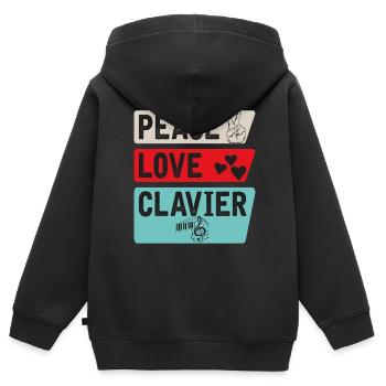 Clavier Instrument de musique Piano Clavier - Sweat Premium à capuche zippé enfant bio - noir - Dos - AI Model Kid Male (0cm)
