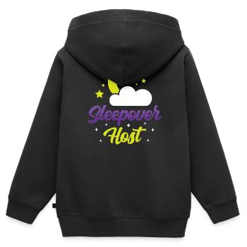 Hôtes d’une nuit Nuitée - Sweat Premium à capuche zippé enfant bio - noir - Dos - AI Model Kid Male (0cm)