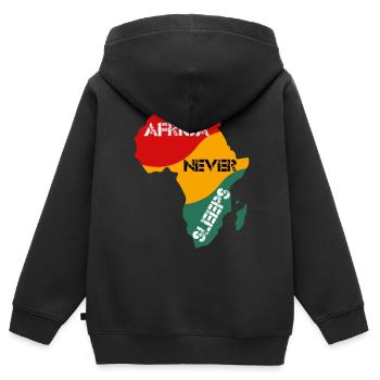 Afrika Zimbabwe Urlaub Geschenk T-shirt - Kinder Premium Organic Zip Hoodie - Schwarz - Hinten - AI Model Kid Male (0cm)