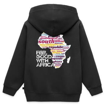 Afrika Zimbabwe Urlaub Geschenk T-shirt - Kinder Premium Organic Zip Hoodie - Schwarz - Hinten - AI Model Kid Male (0cm)
