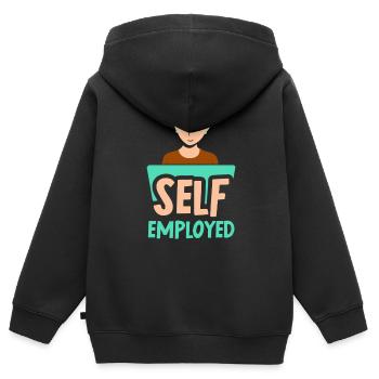 Freelance Maman Freelancer Freelancer - Sweat Premium à capuche zippé enfant bio - noir - Dos - AI Model Kid Male (0cm)