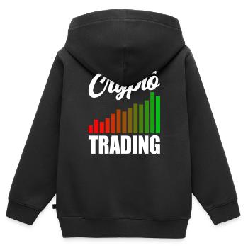 Krypto Handel Trader Traden Crypto Trading - Kinder Premium Organic Zip Hoodie - Schwarz - Hinten - AI Model Kid Male (0cm)