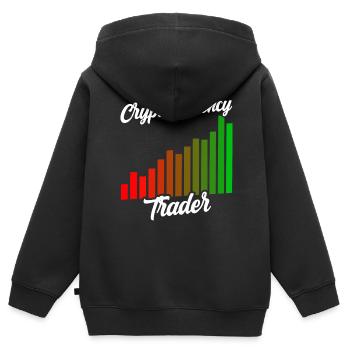 Cryptocurrency Traders Crypto Crypto Trader - Sweat Premium à capuche zippé enfant bio - noir - Dos - AI Model Kid Male (0cm)