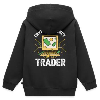 Kryptowährungs Händler Crypto Trader Krypto - Kinder Premium Organic Zip Hoodie - Schwarz - Hinten - AI Model Kid Male (0cm)