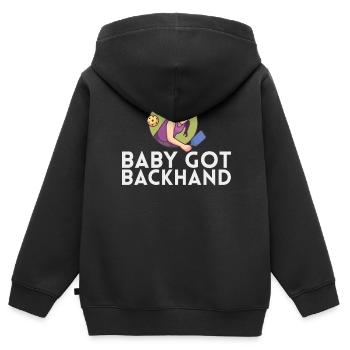 Baby Bekam Rückhand Für Pickleball-spieler Oder - Kinder Premium Organic Zip Hoodie - Schwarz - Hinten - AI Model Kid Male (0cm)