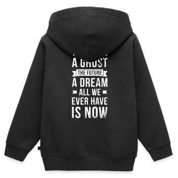 The past is a spirit, the future a - Kids Premium Organic Zip-up Hoodie - black - Back - AI Model Kid Male (0cm)