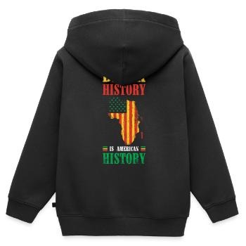 Schwarze Geschichte Ist Amerikanische Geschichte - Kinder Premium Organic Zip Hoodie - Schwarz - Hinten - AI Model Kid Male (0cm)