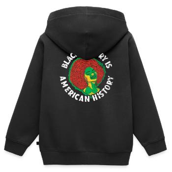 Schwarze Geschichte Ist Amerikanische Geschichte - Kinder Premium Organic Zip Hoodie - Schwarz - Hinten - AI Model Kid Male (0cm)