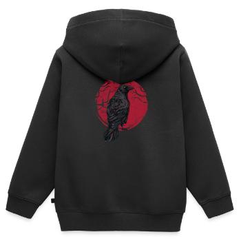 Raven - Kids Premium Organic Zip-up Hoodie - black - Back - AI Model Kid Male (0cm)