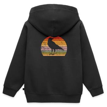 Raven - Kids Premium Organic Zip-up Hoodie - black - Back - AI Model Kid Male (0cm)