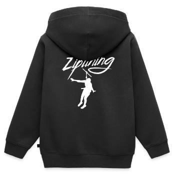 Ziplining Sprüche Seilrutsche Sport Zipline - Kinder Premium Organic Zip Hoodie - Schwarz - Hinten - AI Model Kid Male (0cm)