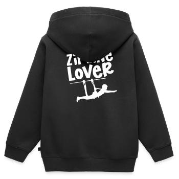 Ziplining Lovers Sport Zipline Zipline Zip Line - Kids Premium Organic Zip-up Hoodie - black - Back - AI Model Kid Male (0cm)