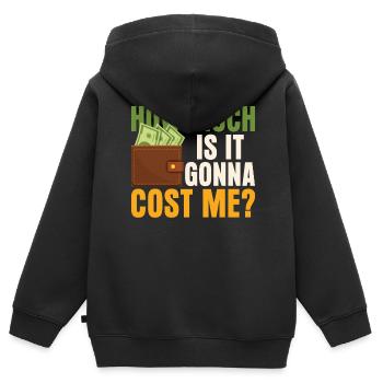 Wie Viel Wird Es Mich Kosten? Papa Papi Vater - Kinder Premium Organic Zip Hoodie - Schwarz - Hinten - AI Model Kid Male (0cm)