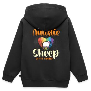 Autismus Geschenk Autist Asperger ADHS Autism - Kinder Premium Organic Zip Hoodie - Schwarz - Hinten - AI Model Kid Male (0cm)