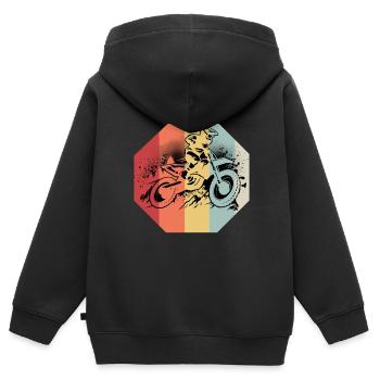 Motocross - Kinder Premium Organic Zip Hoodie - Schwarz - Hinten - AI Model Kid Male (0cm)