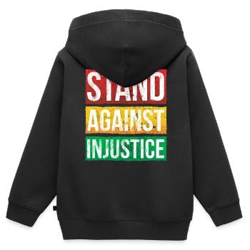 S’opposer à l’injustice pour Pride African - Sweat Premium à capuche zippé enfant bio - noir - Dos - AI Model Kid Male (0cm)