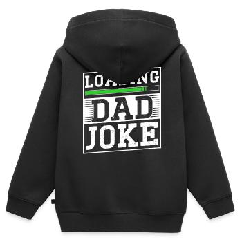 Papa Blague Papa Blagues Père - Sweat Premium à capuche zippé enfant bio - noir - Dos - AI Model Kid Male (0cm)