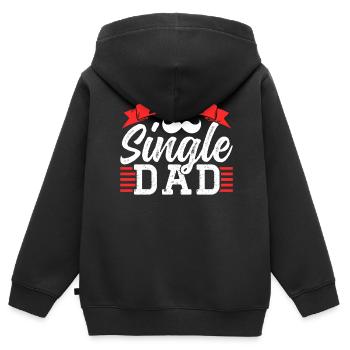 Fier parent seul parent seul parent seul parent - Sweat Premium à capuche zippé enfant bio - noir - Dos - AI Model Kid Male (0cm)