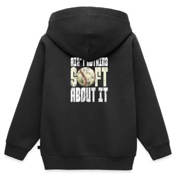Softball - Sweat Premium à capuche zippé enfant bio - noir - Dos - AI Model Kid Male (0cm)