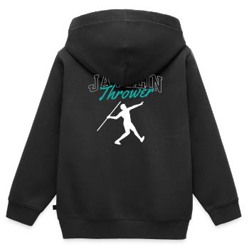 Lancer du javelot Lancer du javelot Lancer du javelot - Sweat Premium à capuche zippé enfant bio - noir - Dos - AI Model Kid Male (0cm)