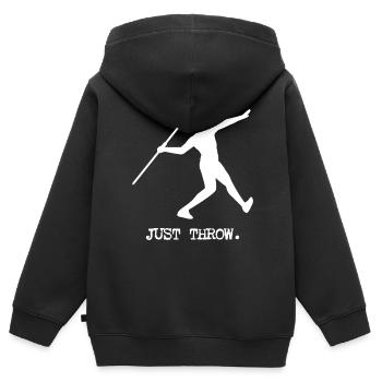 Il suffit de lancer le javelot lancer du javelot lancer du javelot lancer du javelot - Sweat Premium à capuche zippé enfant bio - noir - Dos - AI Model Kid Male (0cm)