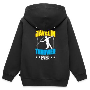 Bester Speerwerfer Aller Zeiten Speer Speerwerfen - Kinder Premium Organic Zip Hoodie - Schwarz - Hinten - AI Model Kid Male (0cm)