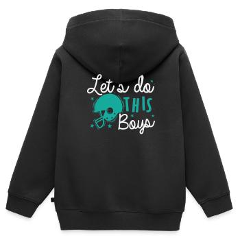 Faisons This Boys America Sport Touchdown - Sweat Premium à capuche zippé enfant bio - noir - Dos - AI Model Kid Male (0cm)