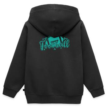 Football Amerika Sport Touchdown USA - Kinder Premium Organic Zip Hoodie - Schwarz - Hinten - AI Model Kid Male (0cm)