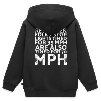 Rappelez-vous que les feux de circulation des gens sur 35 - Sweat Premium à capuche zippé enfant bio - noir - Dos - AI Model Kid Male (0cm)