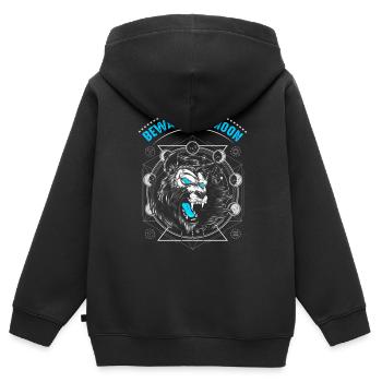 Hüten Sie Sich Vor Dem Monddesign Für - Kinder Premium Organic Zip Hoodie - Schwarz - Hinten - AI Model Kid Male (0cm)