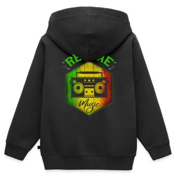 Reggae Music Reggae Style Design Für Reggae-musik - Kinder Premium Organic Zip Hoodie - Schwarz - Hinten - AI Model Kid Male (0cm)
