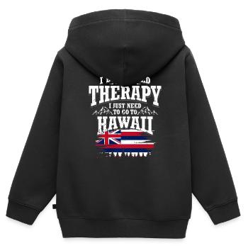 Hawaï - Sweat Premium à capuche zippé enfant bio - noir - Dos - AI Model Kid Male (0cm)