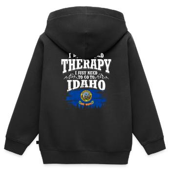 Idaho - Sweat Premium à capuche zippé enfant bio - noir - Dos - AI Model Kid Male (0cm)