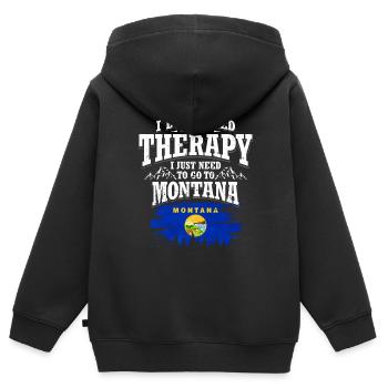 Montana - Kinder Premium Organic Zip Hoodie - Schwarz - Hinten - AI Model Kid Male (0cm)