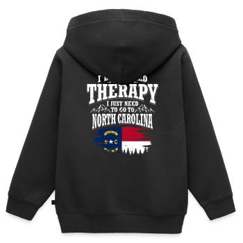 North Carolina - Kinder Premium Organic Zip Hoodie - Schwarz - Hinten - AI Model Kid Male (0cm)