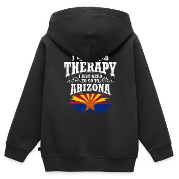 Arizona - Kinder Premium Organic Zip Hoodie - Schwarz - Hinten - AI Model Kid Male (0cm)