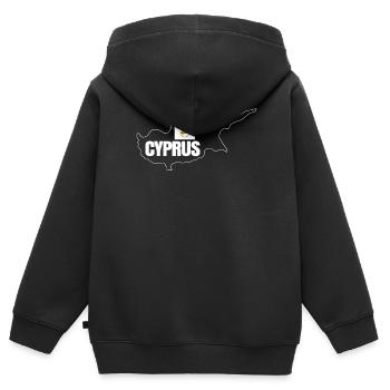 Chypre - Sweat Premium à capuche zippé enfant bio - noir - Dos - AI Model Kid Male (0cm)