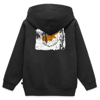 Chypre - Sweat Premium à capuche zippé enfant bio - noir - Dos - AI Model Kid Male (0cm)